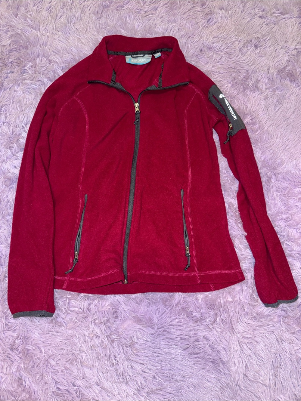 Free Country Raspberry Full-Zip Utility Fleece Jacket